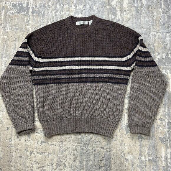 Vintage Northern Isles Wool Knit Gray Dad Sweater Large - Picture 1 of 5